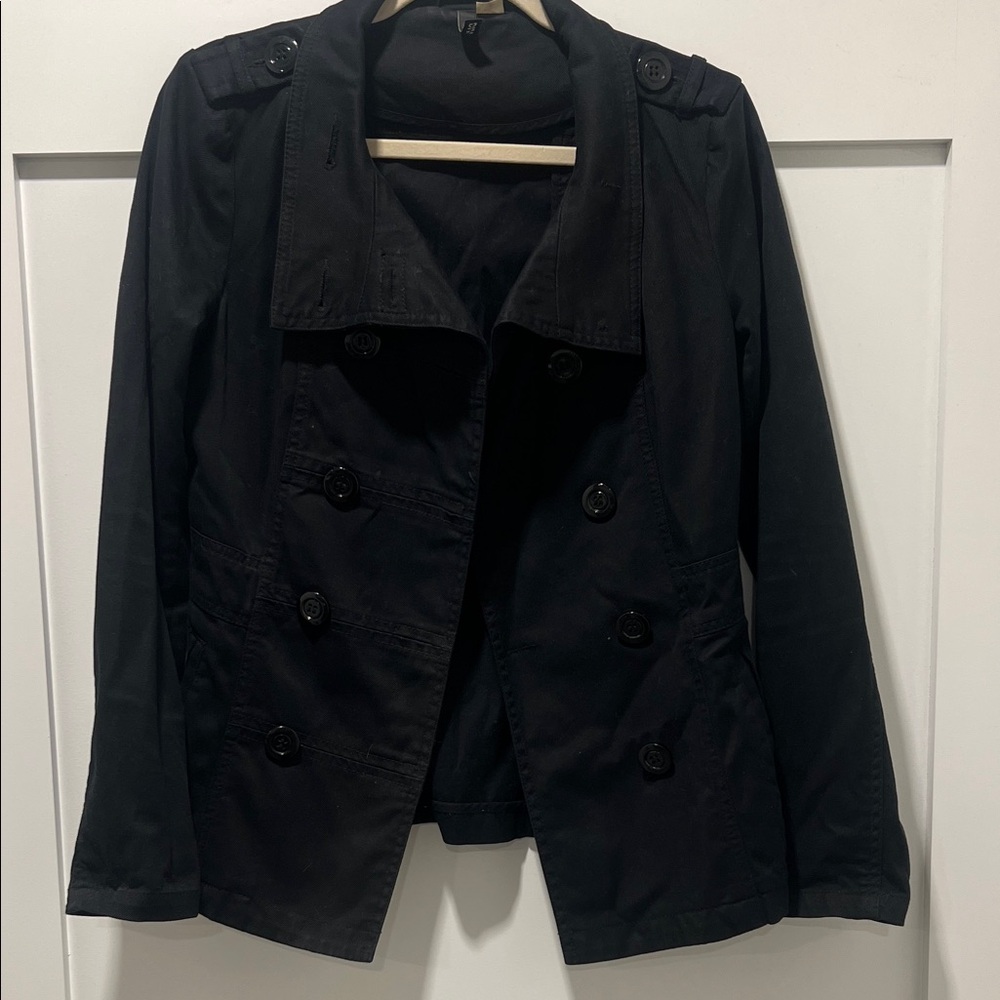 Classic Black Double-Breasted Women's Jacket